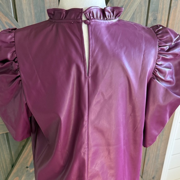 THML Deep Purple Puff Sleeve Blouse - Picture 6 of 6